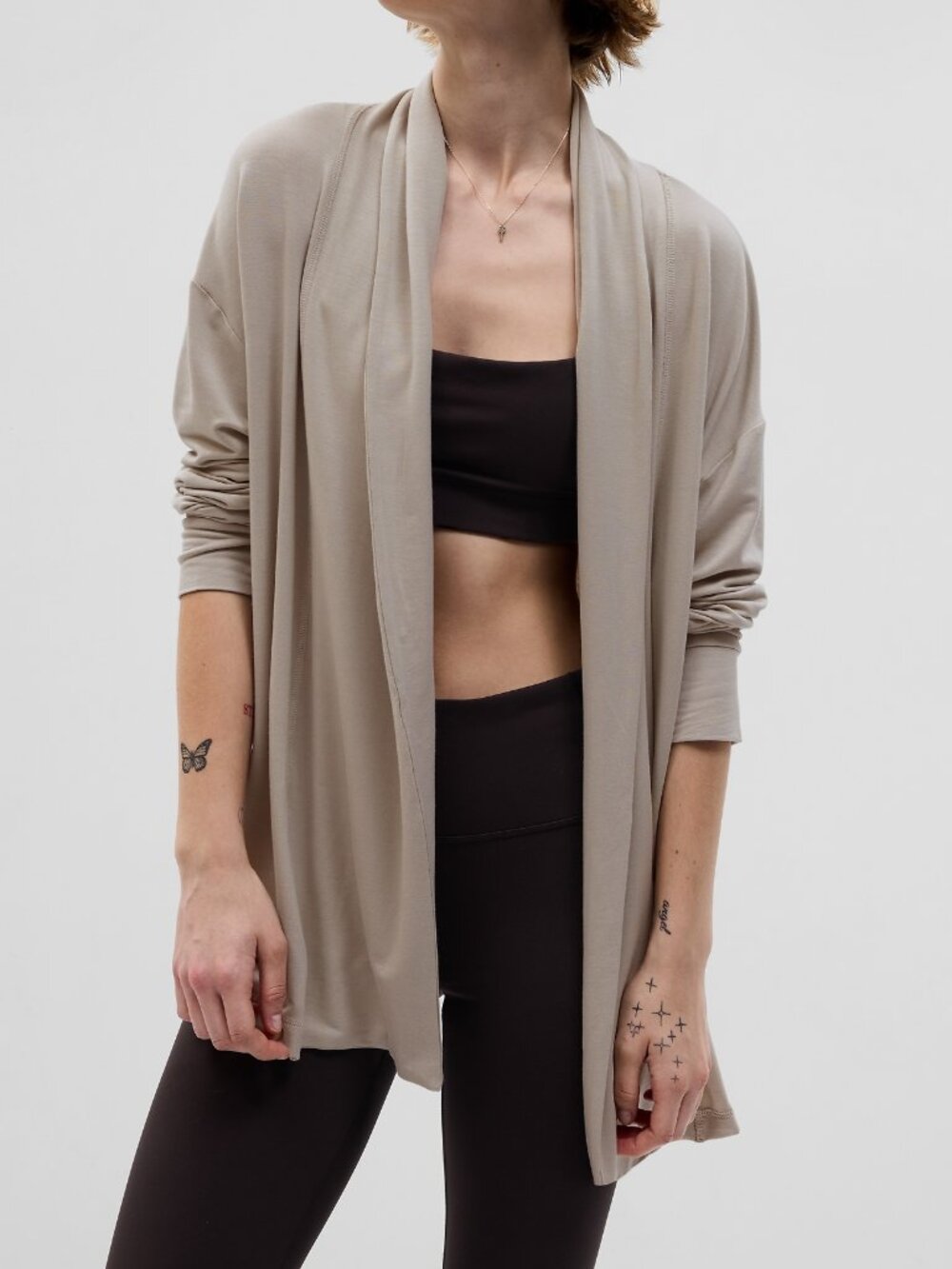 (NWT) Gapfit - beige tencel modal supersoft open cardigan (small)